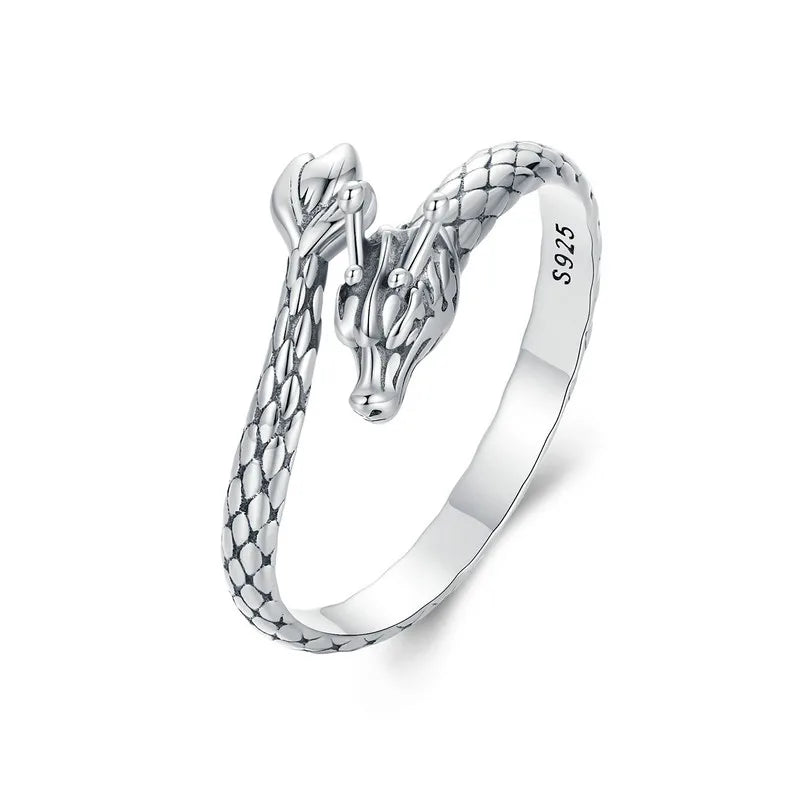 Sterling Silver Dragon Open Ring