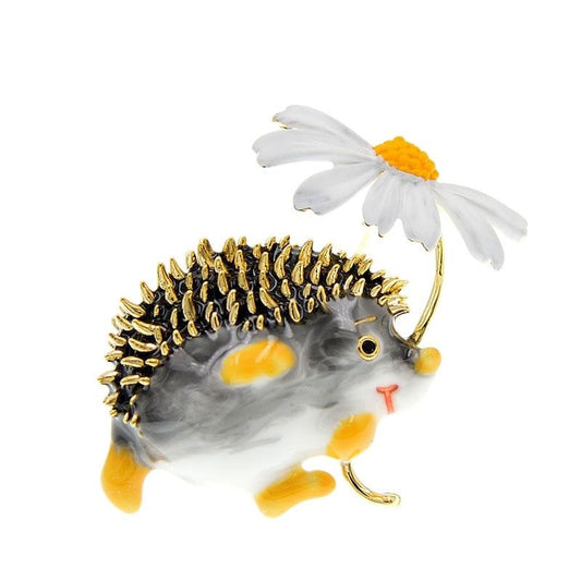 Hedgehog & Daisy Brooch