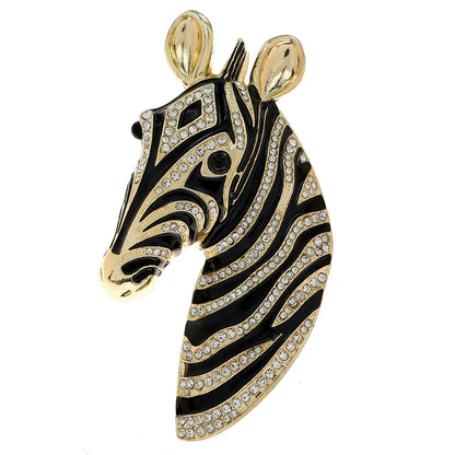 Zebra Rhinestone Brooch