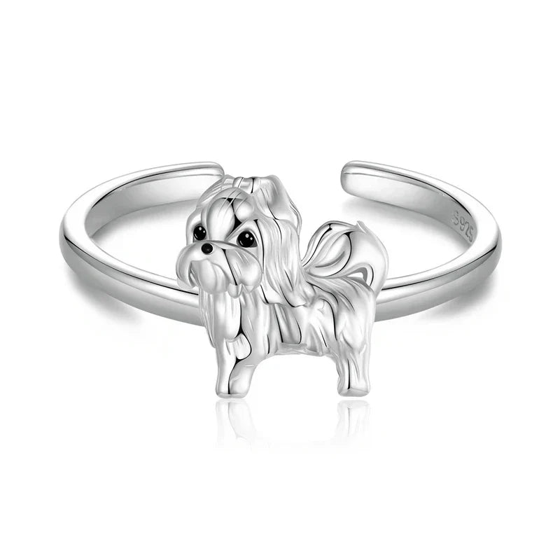 Sterling Silver Shih Tzu Ring