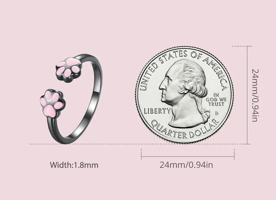 Sterling Silver Cat Paw Ring