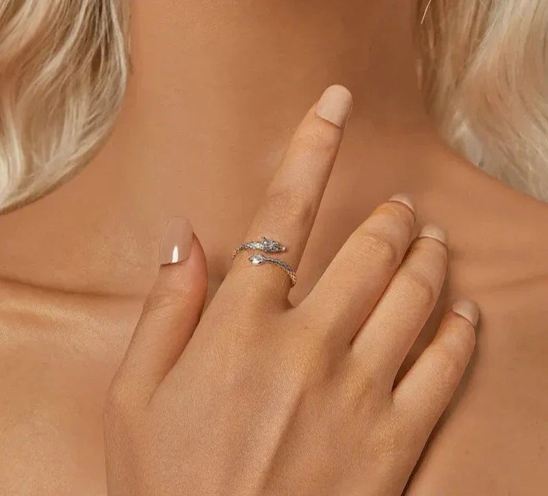 Sterling Silver Dragon Open Ring
