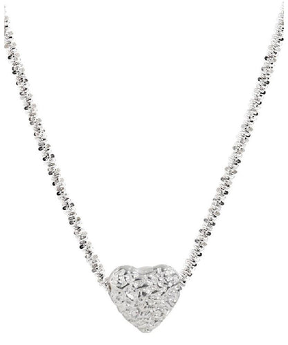 Stylish White Sterling Silver Chain Love Pendant Necklace Po006