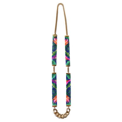 Jungle Print Beaded Necklace