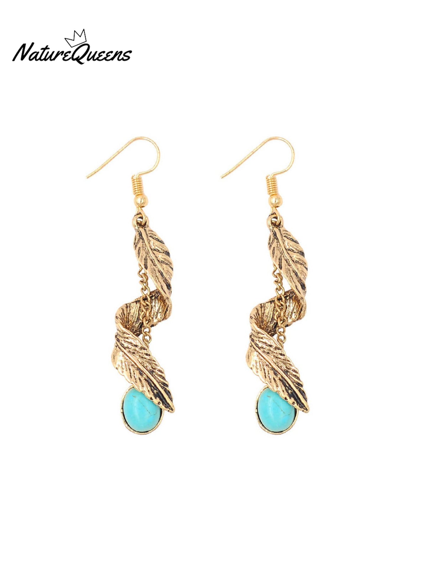 Feather Turquoise Earrings