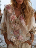 Ladies' Colorful And Elegant Casual Short-sleeved Shirt elevenforest