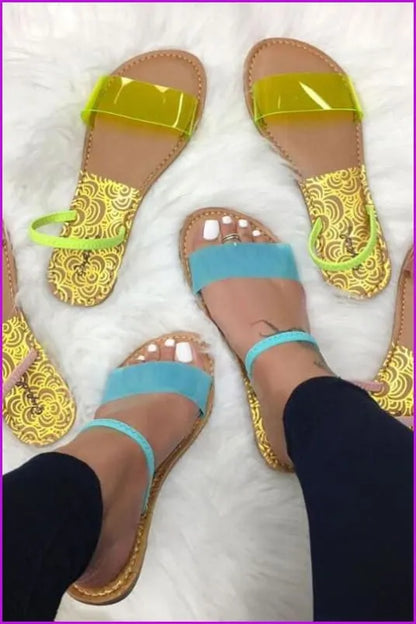 4 Colors Transparent Slippers Sandles F147