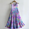 Women's Splendid Floral Art Print Sleeveless Cotton Pocket Dress