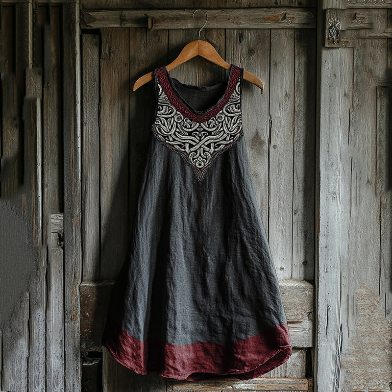 Vintage Viking Celtic Knot Patchwork Cozy Tank Dress elevenforest
