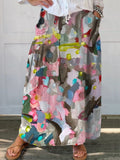 Oil Painting Colorful Fashion Heart Printed Women's Casual Cotton And Linen