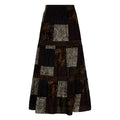 Vintage Totem Low Waisted Contrasting Velvet Long Skirt