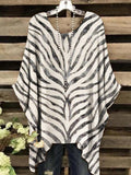 Women's Vintage Zebra Pattern Round Neck Top