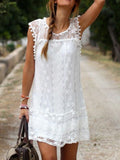 Boho Lace Patchwork Mini Tank Dress elevenforest