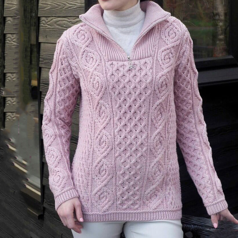 Women's Clan Pattern Half Zip Sweater elevenforest