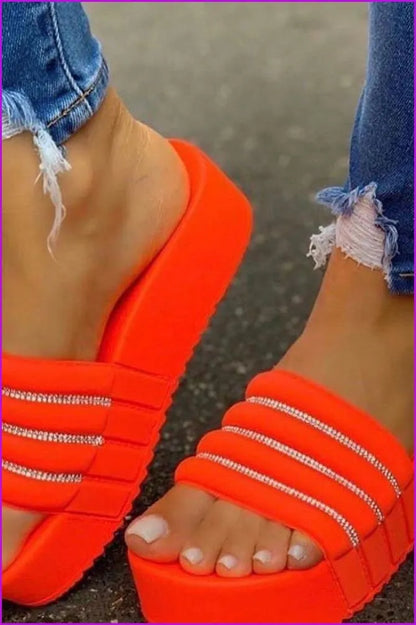 Thick Platforms Slippers Beach Sandals F693
