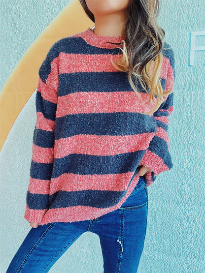 Katja® | Striped long-sleeved sweater with a crew neck