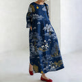 Comstylish Women's Japanese-style Floral And Tree Pattern Dress