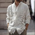 Men's Japanese Almond Blossom Comfy Knit Cardigan elevenforest
