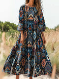 Women's Art Painting Hippie Print Dress