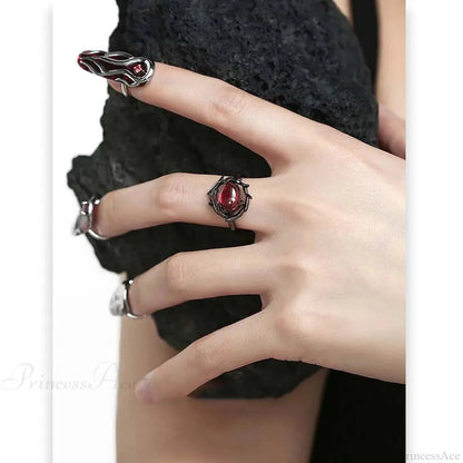 Dark Gothic Crimson Ring