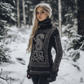 Viking Dragon Pattern Turtleneck Knit Sweater elevenforest