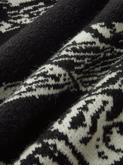 Printed Oversize Knit Outwear
