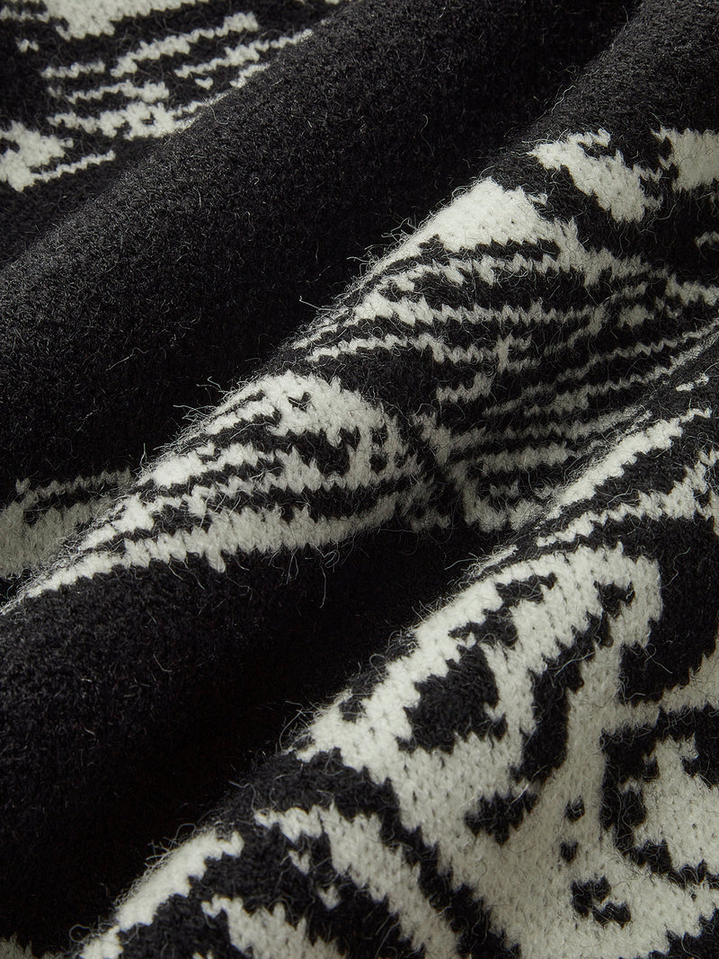 Printed Oversize Knit Outwear