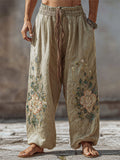 Men's Boho Floral Embroidered Wide Leg Pants elevenforest