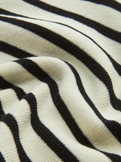 Striped Lapel Sweater Slim Vest