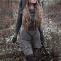Women's Celtic Knotted Viking Jacquard Crew Neck Sweater Dress elevenforest