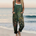 Women's Vintage Floral Art Print Casual Jumpsuit elevenforest
