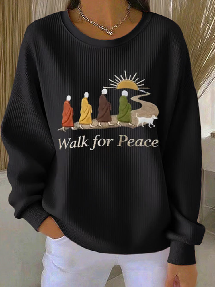 Comstylish Women's Walk For Peace Art Print Sweatshirt