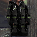 Balck Cat Pattern Cozy Hooded Knit Sweater elevenforest