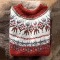 Vintage Geometry Icelandic Pattern Round Neck Comfy Sweater elevenforest