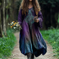 Vintage Viking Gradient Tribal Pattern Comfy Maxi Dress elevenforest