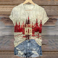 Comstylish Women’s Retro Canada Elbows Up Print V-neck T-shirt