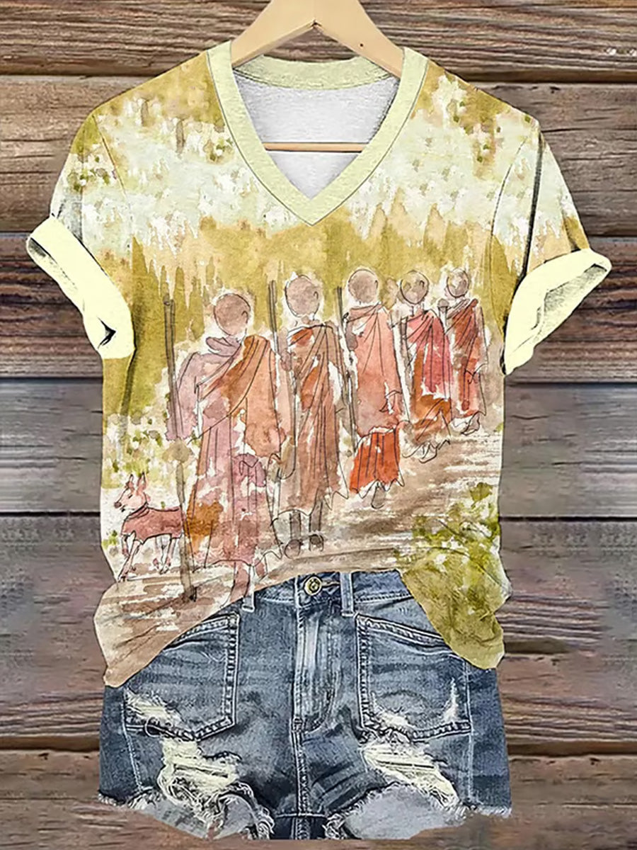 Comstylish Walk For Peace Printed T-shirt