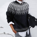 Vintage Tribal Icelandic Knit Contrast Pattern Sweater elevenforest