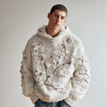 Men's Japanese White Almond Blossom Warm Hooded Sweater elevenforest