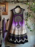 Vintage Tribal Celtic Knot Life Of Tree Patchwork Art Linen Tank Dress elevenforest