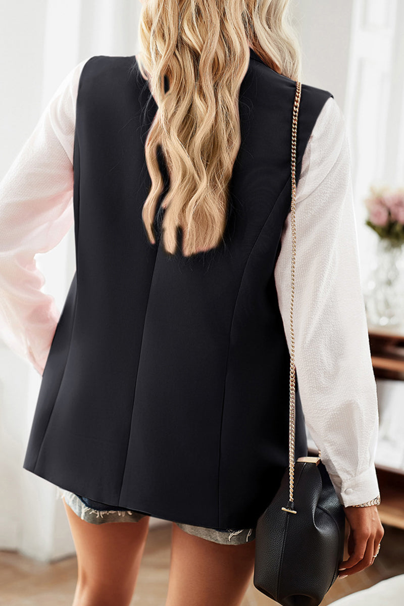 British Style Simplicity Pocket Buttons Turn-back Collar Tops(4 Colors)