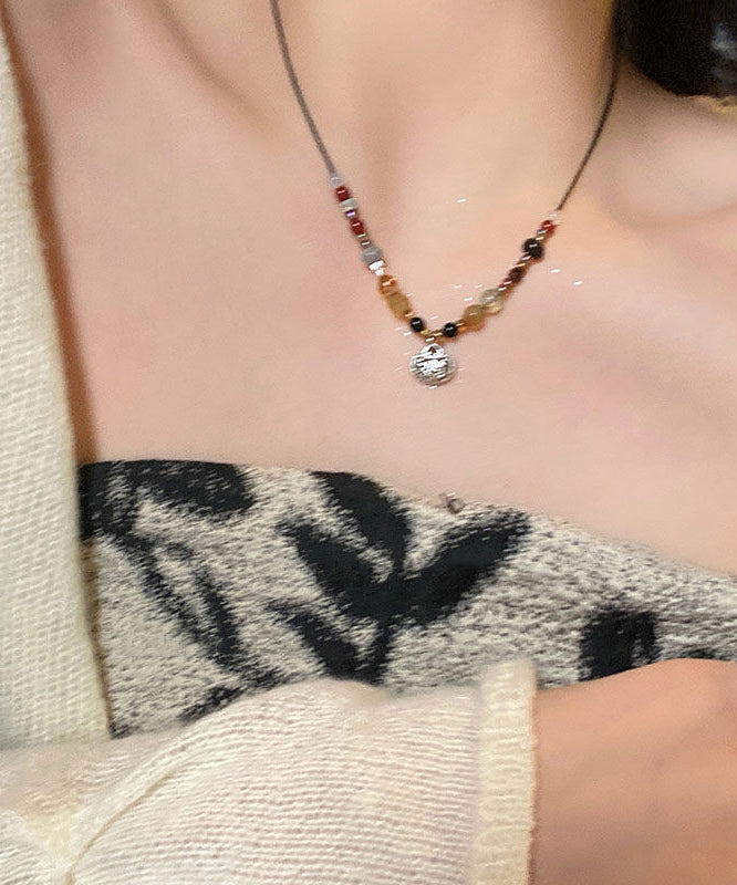 Copper Pearl Agate Pendant Necklace