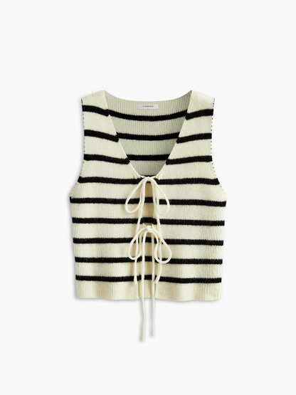 V-neck Striped Tie Sweater Vest