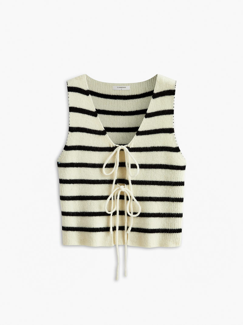 V-neck Striped Tie Sweater Vest