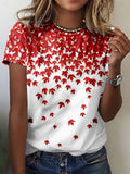 Comstylish Canadian Maple Leaf Prints Short Sleeve Cozy T Shirt