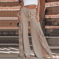 Comstylish Bohemian Style Lace Wide-leg Casual Pants