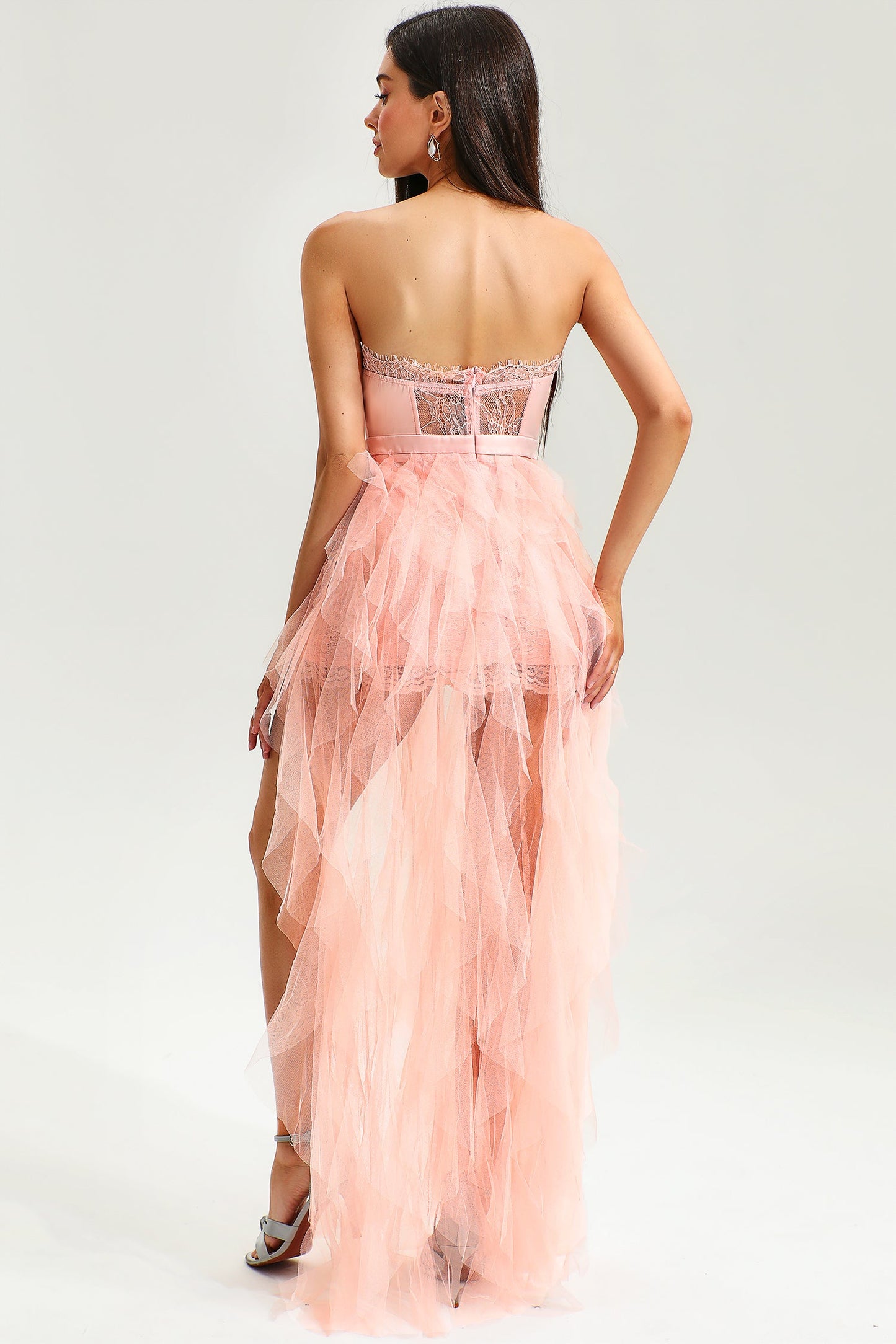 Tube Top Backless Irregular Maxi Dress