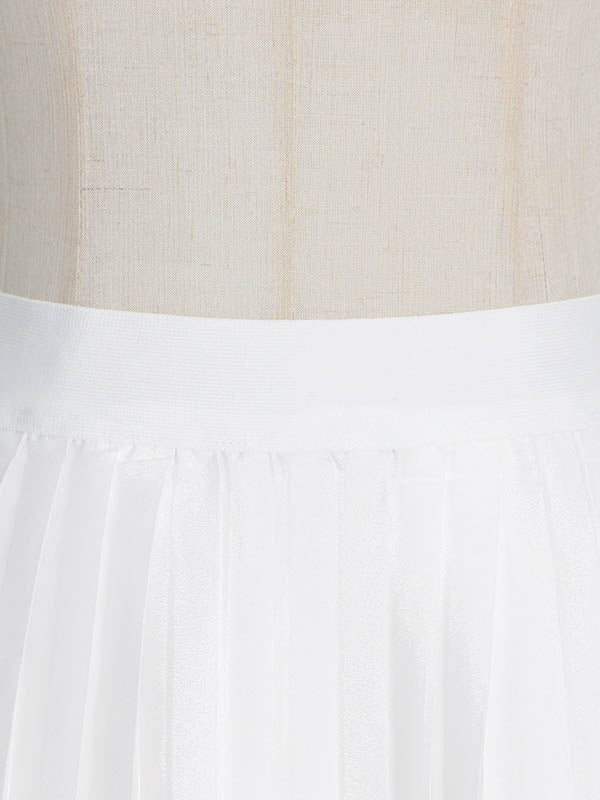 Original Sleeveless Irregularity Color High-neck T-shirt Top&pleated Skirt Bottom Two Pieces Set