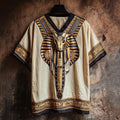 Ancient Egyptian Uraeus Embroidered Art Linen Shirt elevenforest