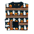 Retro Fall Pumpkin Ghost Halloween Printed Women's Sweater artswardrobe